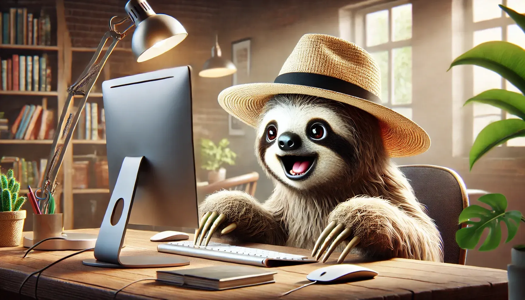 Excited Sloth Computer 2