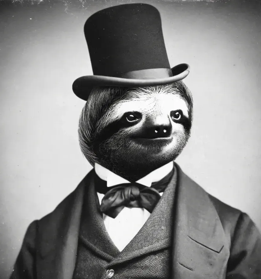 Old Sloth In Tophat