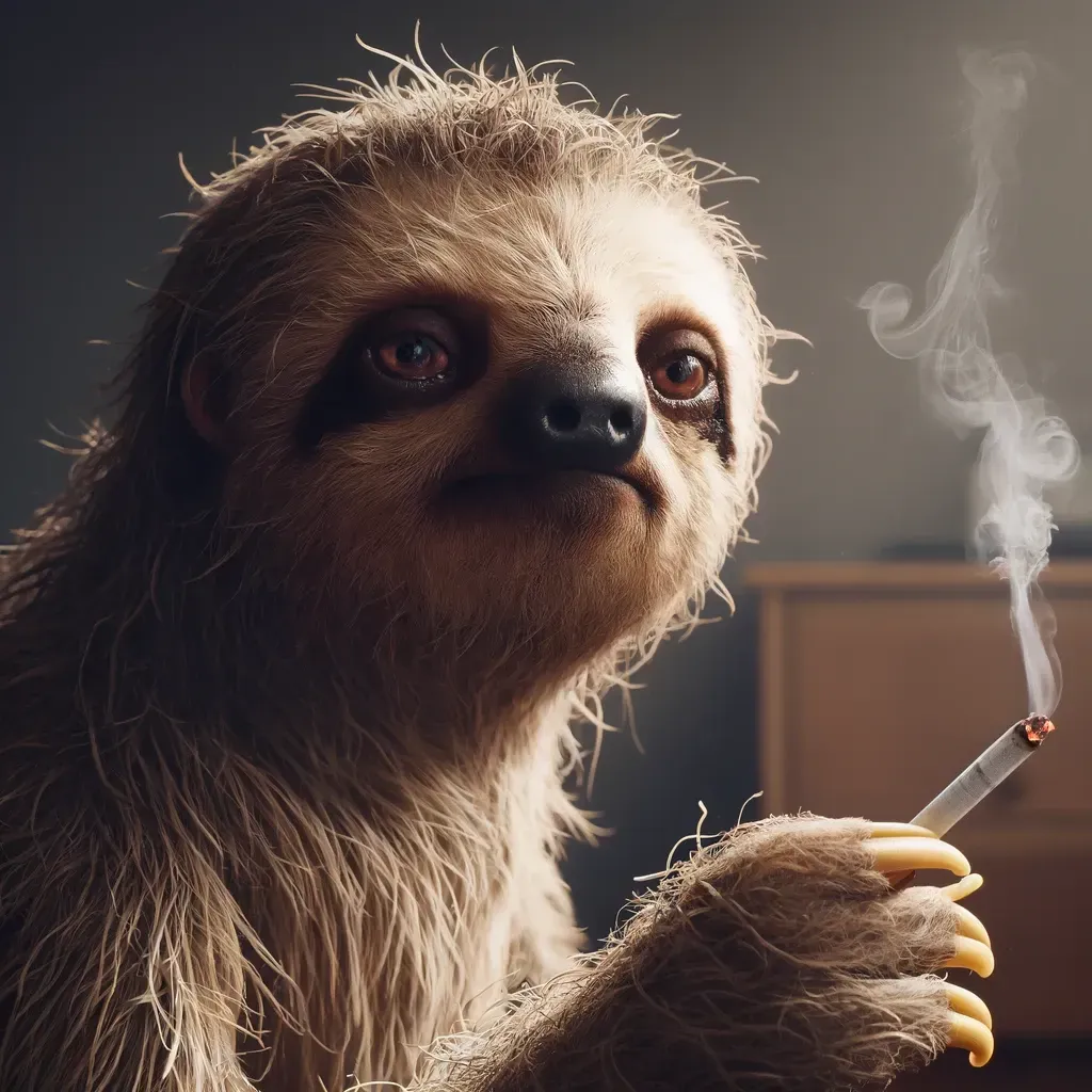 Sad Sloth Smoking
