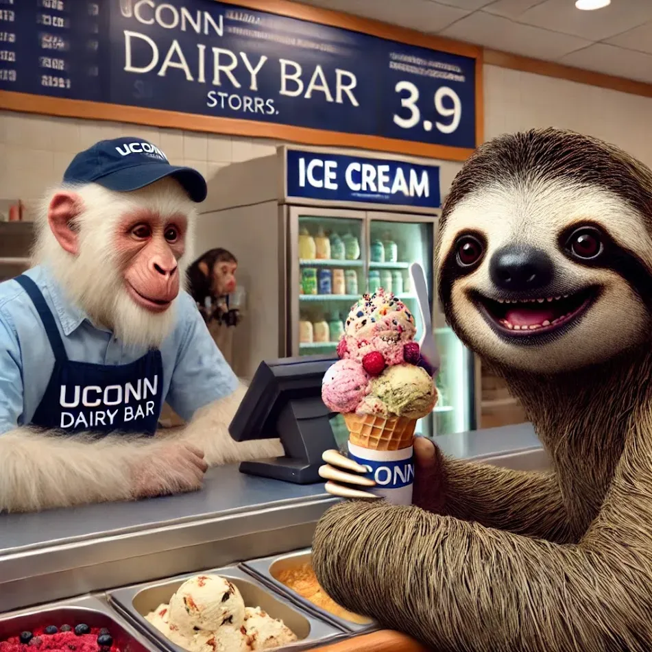 Sloth Buying Ice Cream