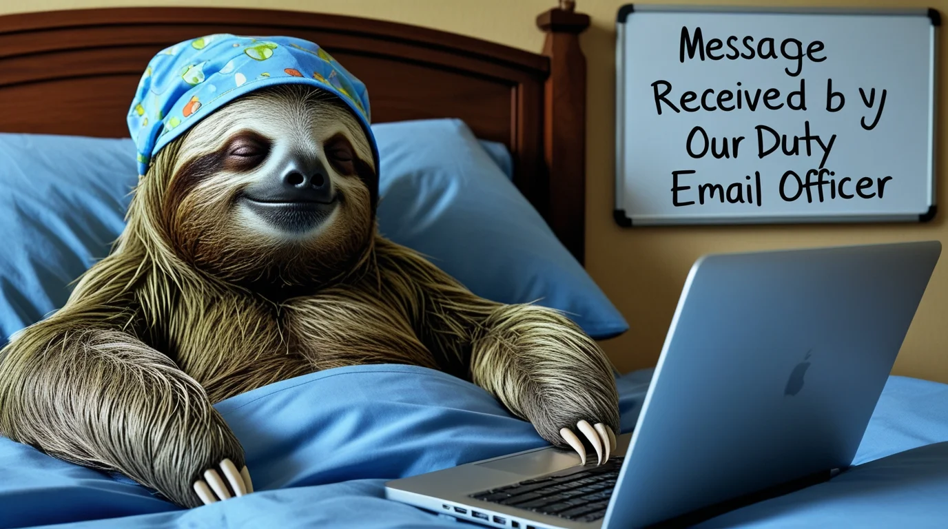 Sloth In Bed With Laptop