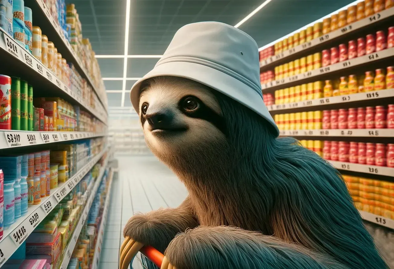 Sloth In Supermarket