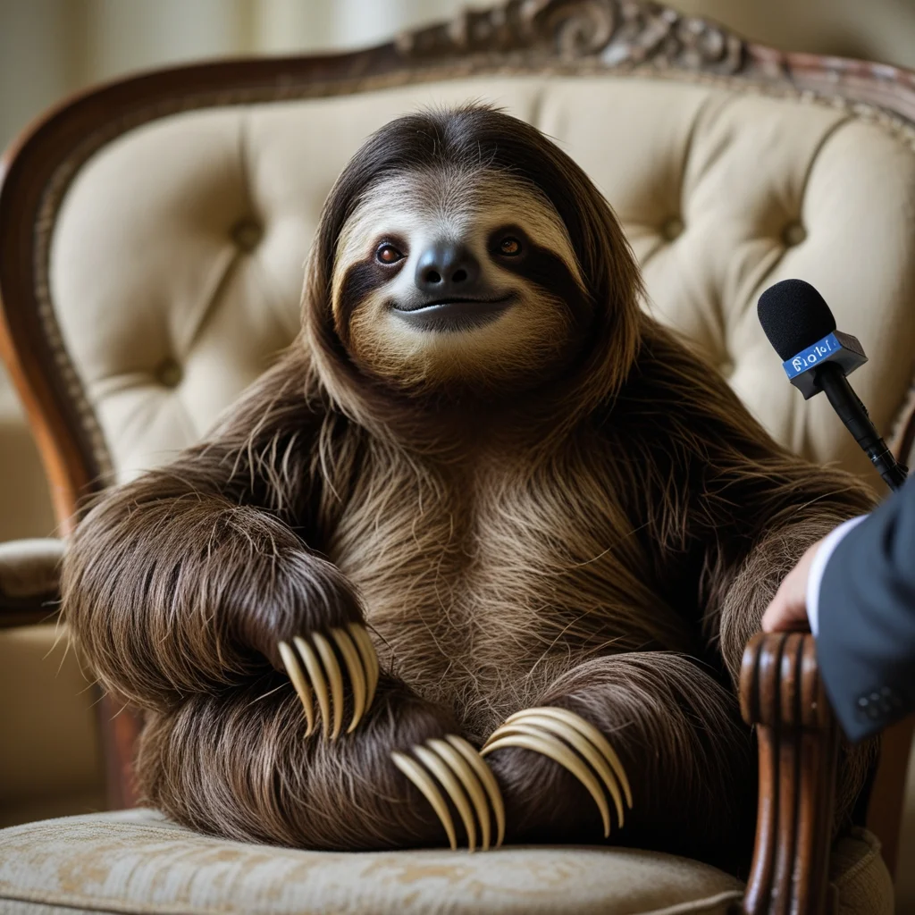 Sloth Interview On Sofa