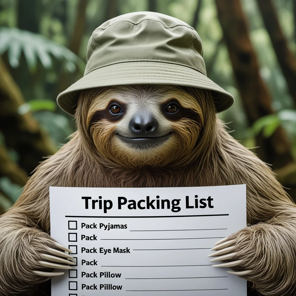 Sloth Trip Packing List