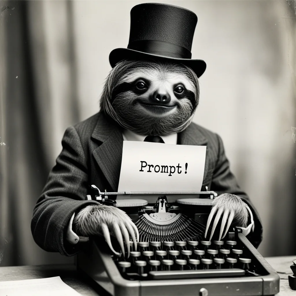Sloth Typewriter Prompt Suit