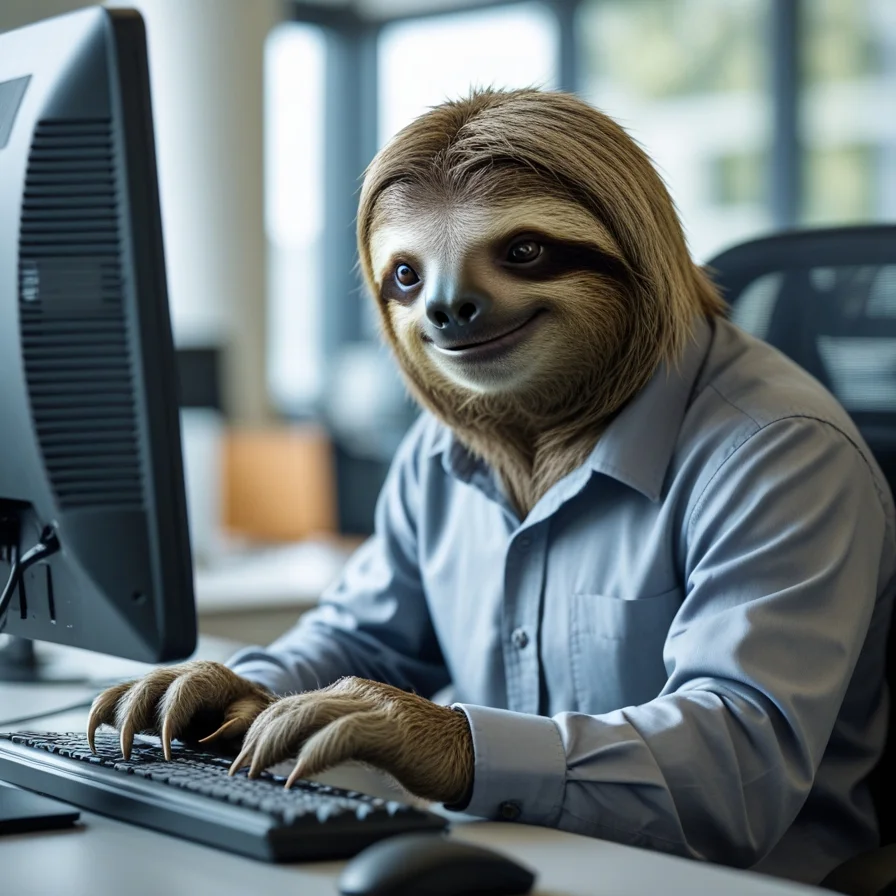 Sloth Typing Computer