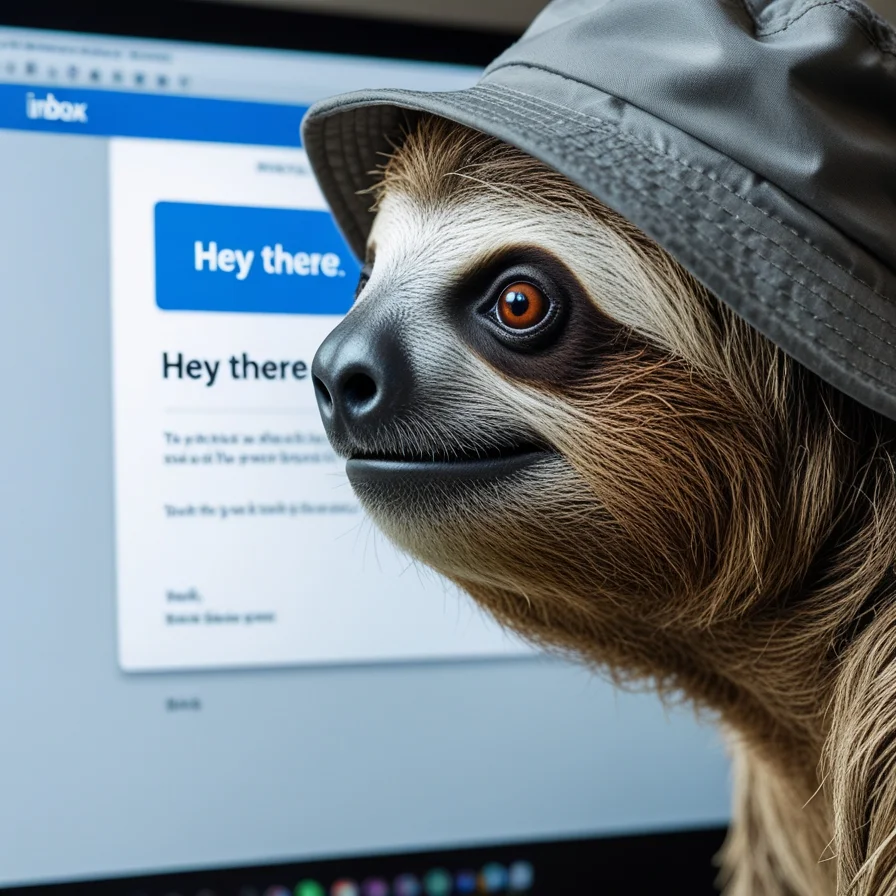 Sloth Wearing Hat Email