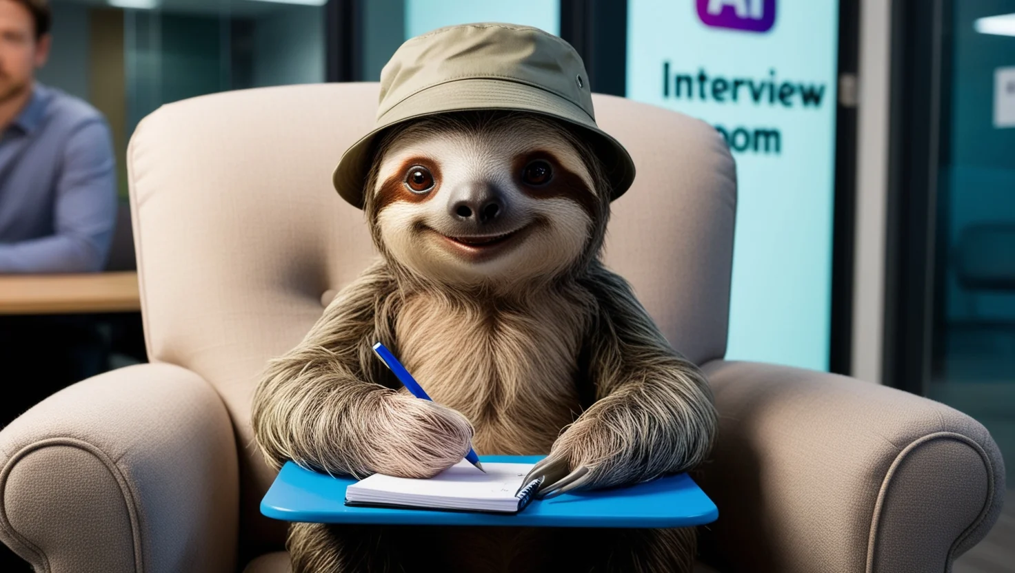 Sloth Wearing Hat Writing