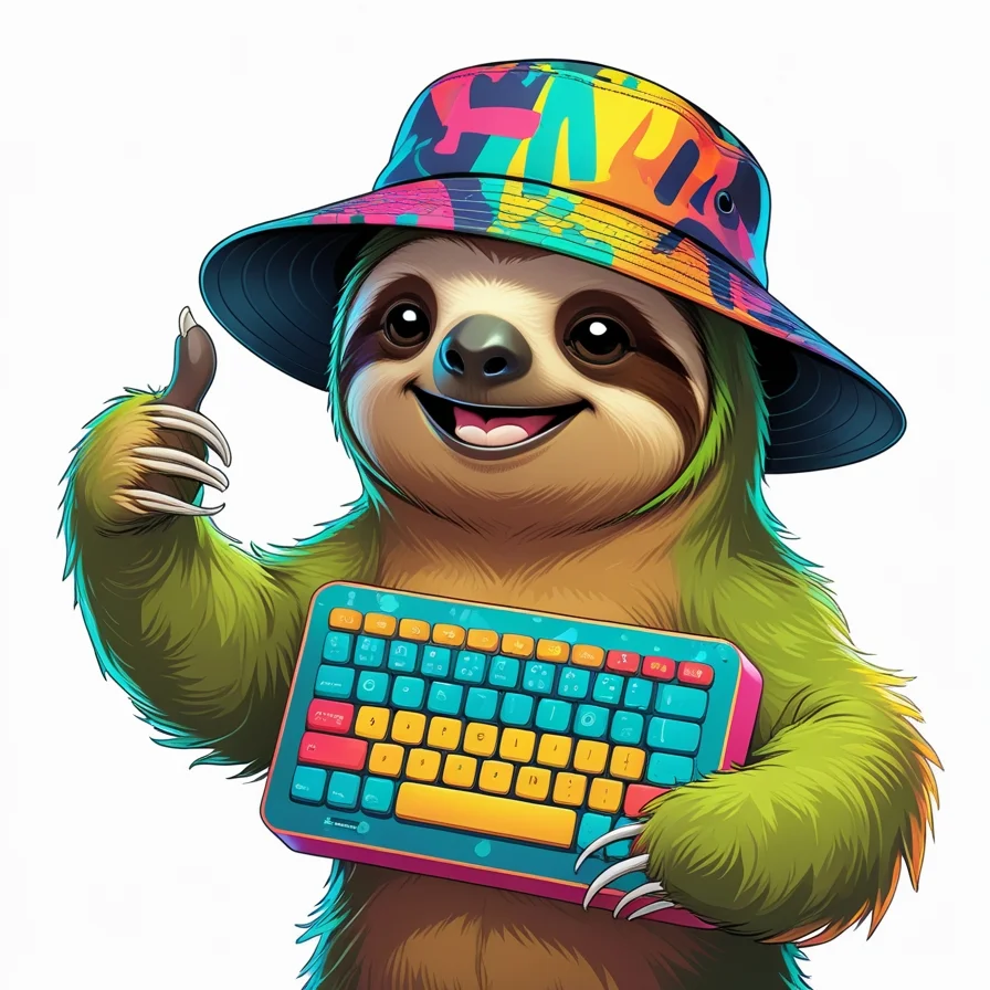 Sloth With Keyboard Hat