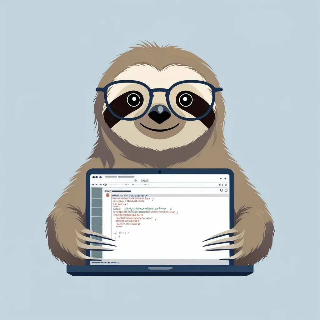 Sloth With Laptop Coding