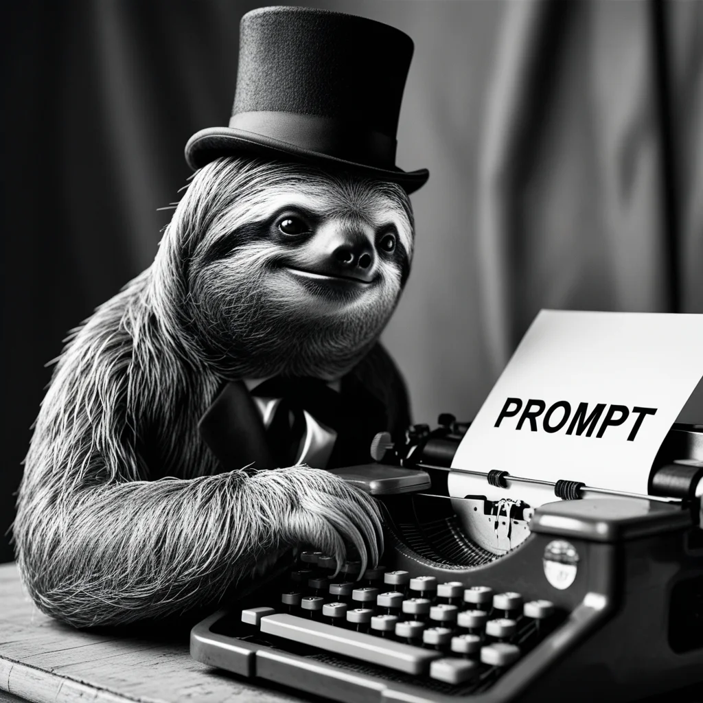 Sloth With Typewriter