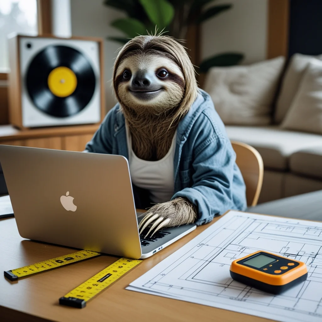 Sloth Working On Lapto3p