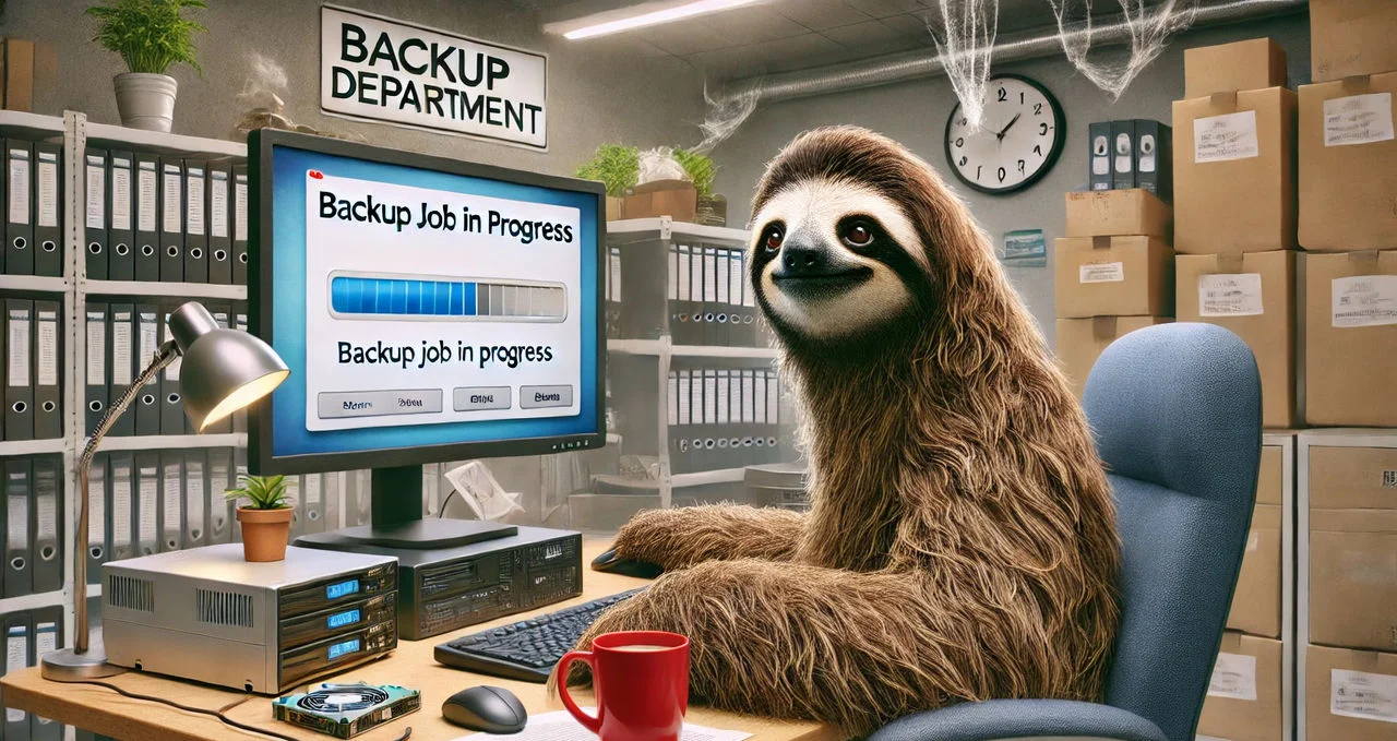Sloth Running Backup Jobs By Danielrosehill Digr93z Fullview