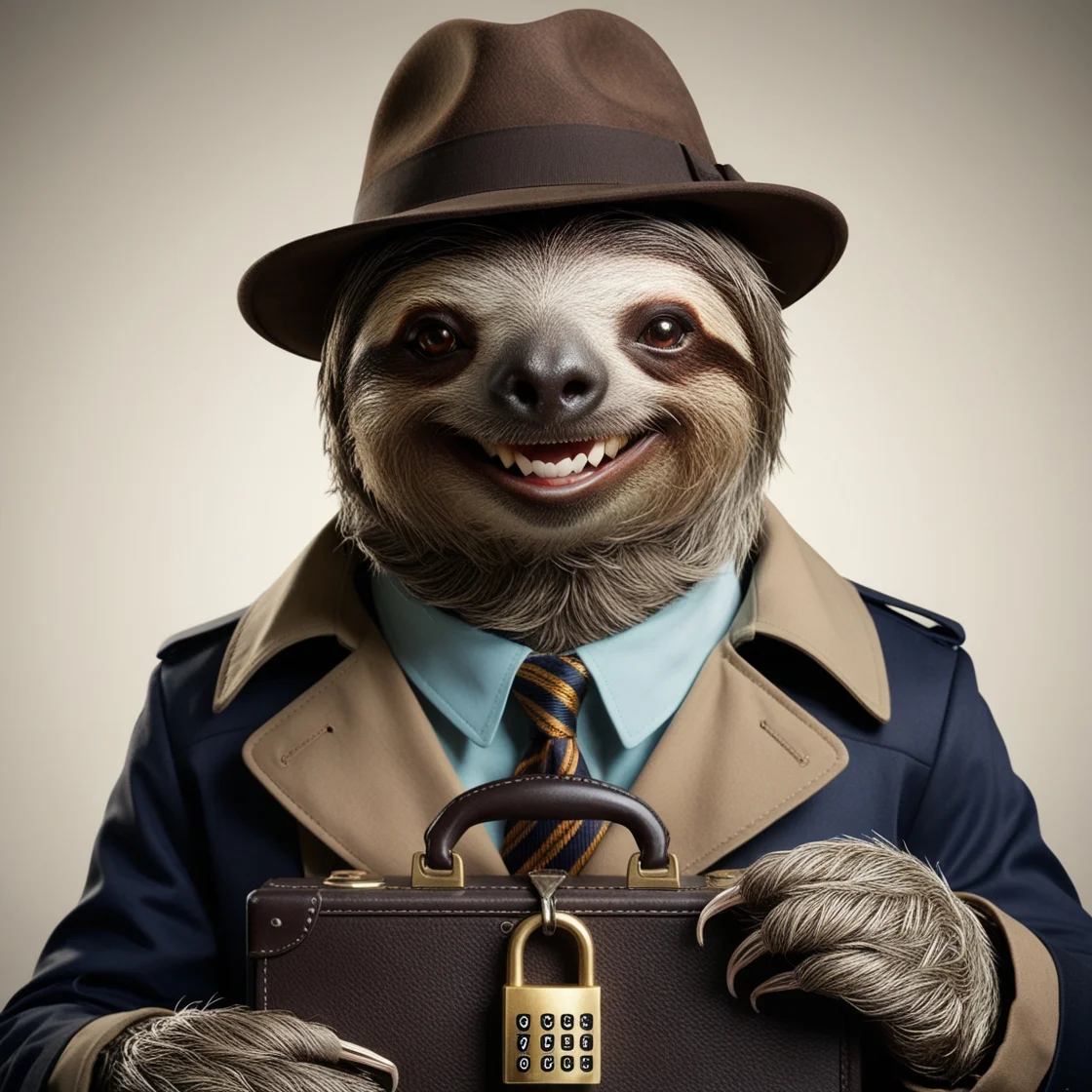 Smiling Sloth Detective Suitcase