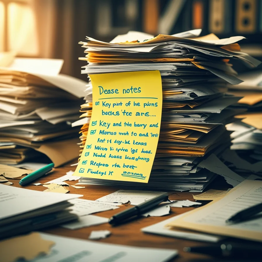 Stack Of Documents With Notes