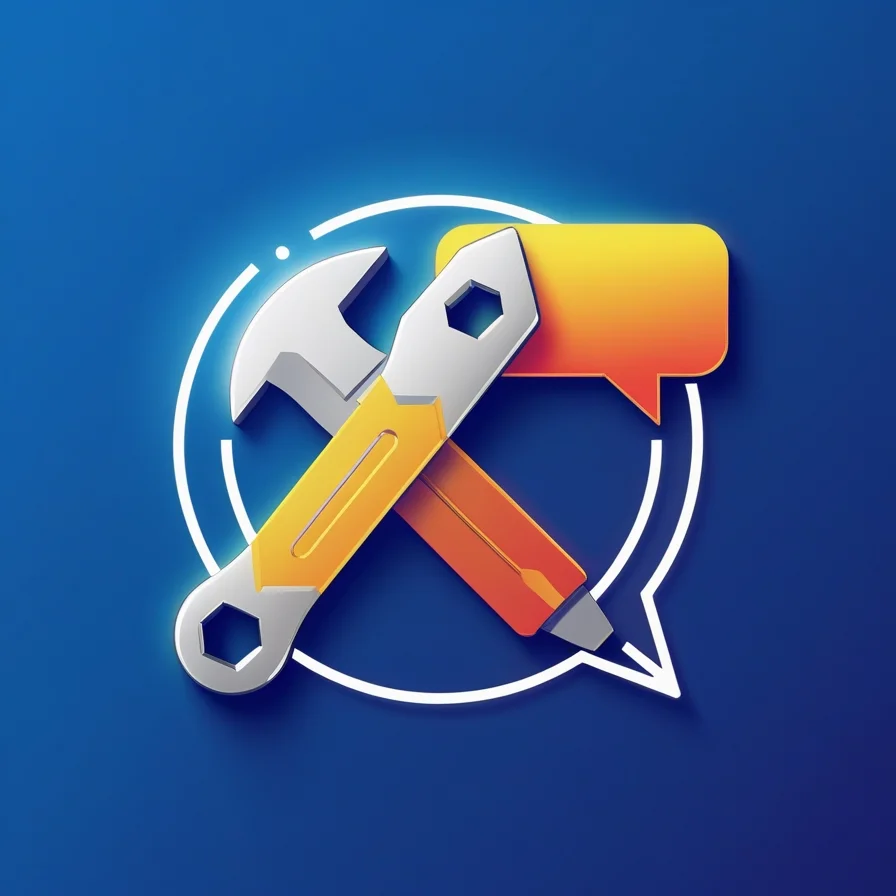 Tools Chat Icon Blue Background