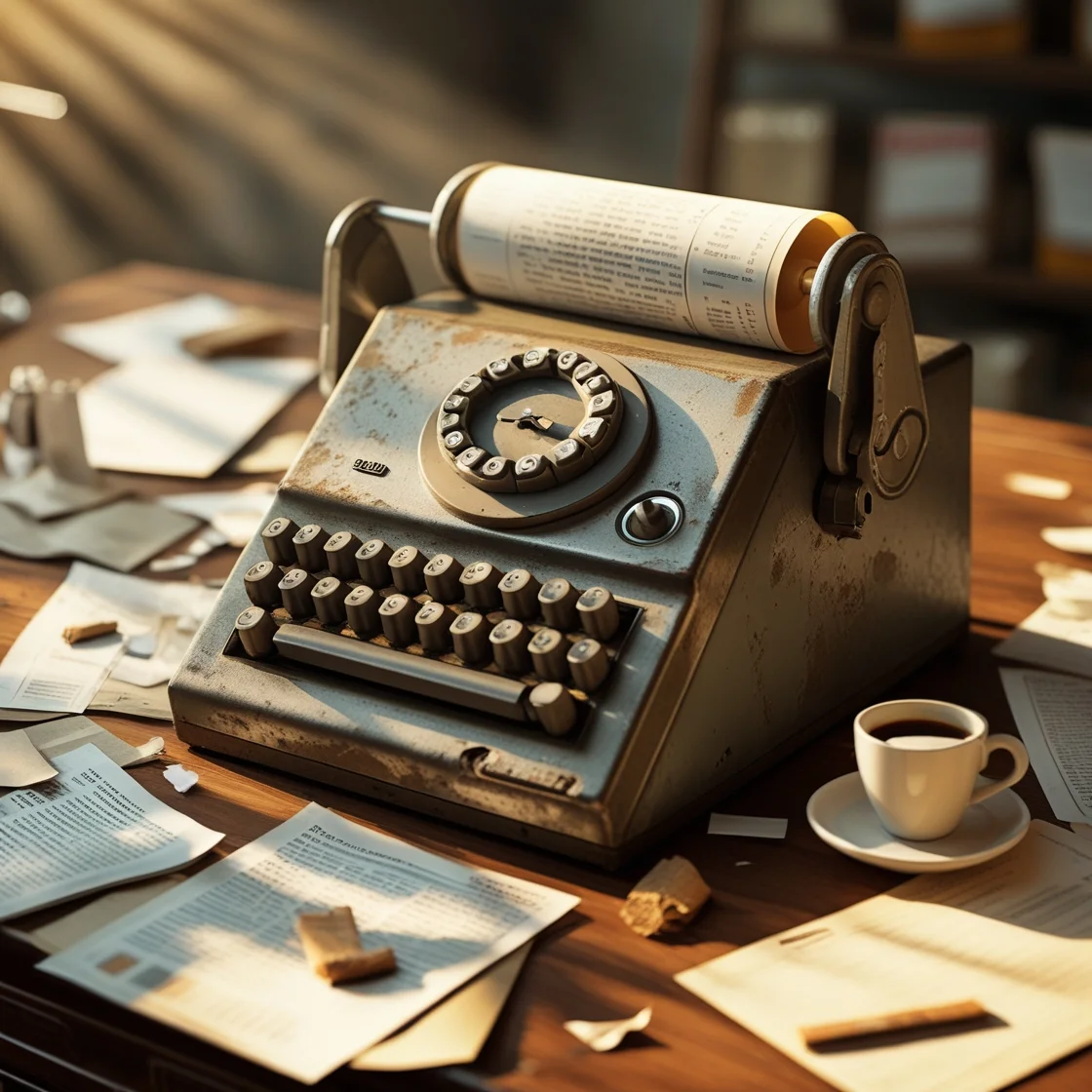 Vintage Typewriter On Desk