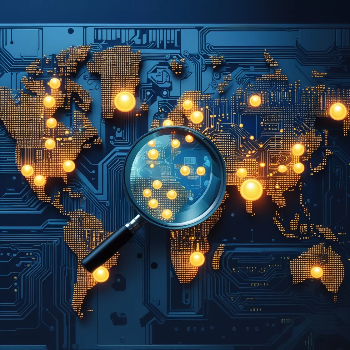 World Map Digital Connections