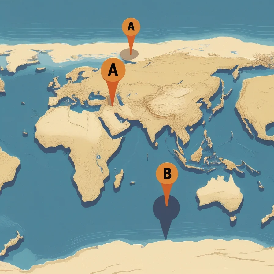 World Map Location Pins